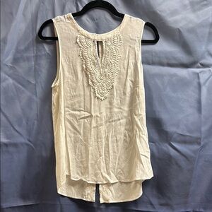 Cream Asymmetrical Ruffled Blouse with embellishment